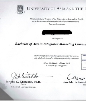 UNIVERSITY OF ASIA AND THE PAC