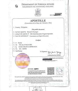 APOSTILE 2022