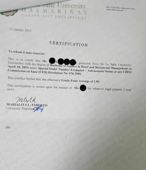 DE LA SALLE UNIVERSITY DASMARI