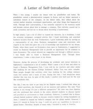 A LETTER OF SELF-INTRODUCTION 