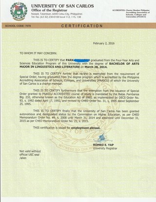 UNIVERSITY OF SAN CARLOS